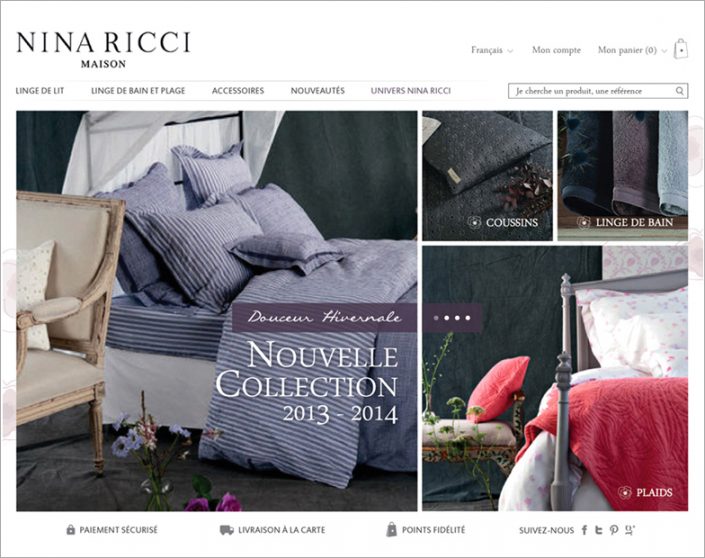 NINA RICCI MAISON | Maquette projet site web